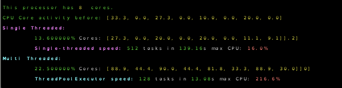 terminal output